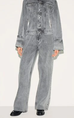 Prettylittlething Ice Grey Mid Rise Wide Leg Jeans -Pretty Little Thing Shop d53deb8dd5b213880778121733449a8f3e135ed0 CNM4775 2 ice grey mid rise wide leg jeans