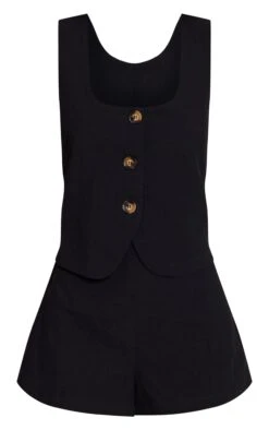 Black Texture Button Down Waist Coat Romper 9 Black Texture Button Down Waist Coat Romper -Pretty Little Thing Shop d620f6300675f34e18987fb105d371d48caa15d1 CNO0461 5 black texture button down waist coat