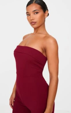 Prettylittlething Burgundy Crepe Fold Over Detail Wide Leg Jumpsuit -Pretty Little Thing Shop d6608781620fdcfaa7257c48346059623dcff7fd cnl0549 4