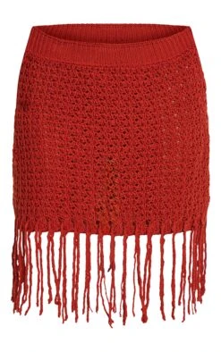 Prettylittlething Rust Crochet Knit Tassel Mini Skirt -Pretty Little Thing Shop d6608a8e138af0f37e984922b58d28fe3b7d7d59 CNN2605 6 rust crochet knit tassle mini skirt