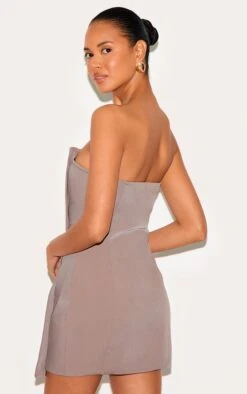 Prettylittlething Mushroom Woven Panel Detail Bandeau Mini Dress -Pretty Little Thing Shop d670eca57fc7e8bfe762d266dac02f887cff00b5 cnl9087 2