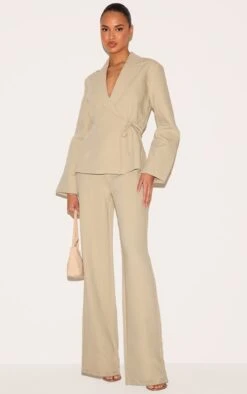 Prettylittlething Clay Premium Woven Tie Side Blazer Jumpsuit