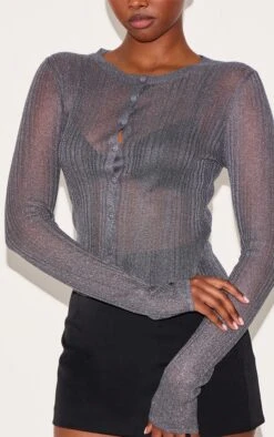 Prettylittlething Charcoal Grey Sheer Knit Cardigan Grey -Pretty Little Thing Shop d6fc4ca8752a8eb6aa95e65208bf20a2b4292026 CNL7719 4 charcoal grey sheer knit cardigan grey