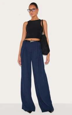 Prettylittlething Black Slinky Racer Crop Top -Pretty Little Thing Shop d753d13c725f5f7f51fc83791c8e649a92ab4d43 CNG0442 3 black slinky racer crop top