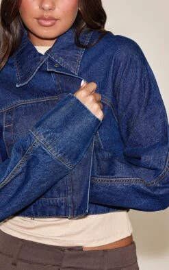 Indigo Concealed Placket Denim Jacket -Pretty Little Thing Shop d774a3605a5805fd9e06e776279c931e0f2f960d CNO2645 4 indigo concealed placket denim jacket