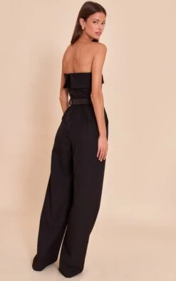 Prettylittlething Black Woven Bandeau Belted Wide Leg Jumpsuit -Pretty Little Thing Shop d7c4ef786b089c29b2f28ac861d73a4c0e1b5e68 CNO4736 2 black woven bandeau belted wide leg jumpsuit
