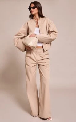 Stone Pleated Wide Leg Pant