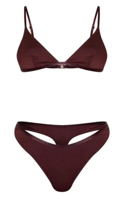 PrettyLittleThing Chocolate Brown Jersey – Basic Triangle Bralette & Thong Set -Pretty Little Thing Shop d84d4696b96b25caf34624c894b324ac2cd827b6 CNL8511 5 chocolate jersey triangle basic lingerie set