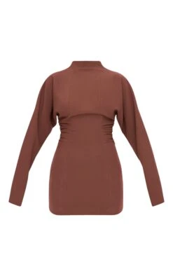 Prettylittlething PLT Label Chocolate Batwing Sleeved Pleated Bodycon Dress 9 Prettylittlething PLT Label Chocolate Batwing Sleeved Pleated Bodycon Dress -Pretty Little Thing Shop d8a2de11c465c7faa31f9f1d649d28413bb345b4 cnl4579 5