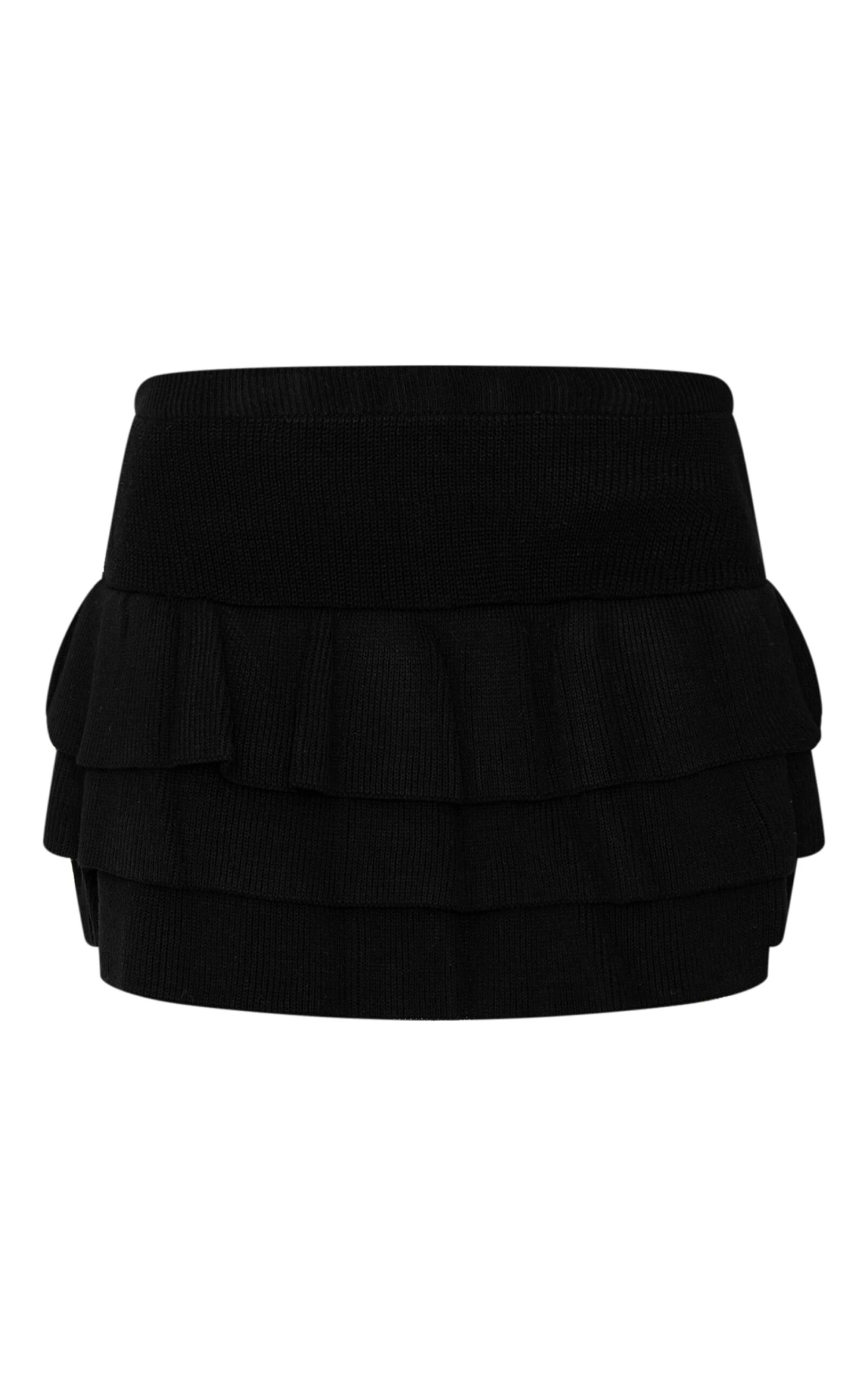 Prettylittlething Black Textured Knit Rara Mini Skirt 6 Prettylittlething Black Textured Knit Rara Mini Skirt - Image 6
