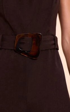 Prettylittlething Chocolate Woven Boat Neck Straight Leg Jumpsuit 8 Prettylittlething Chocolate Woven Boat Neck Straight Leg Jumpsuit -Pretty Little Thing Shop d9e165de276c19487f66050c4b450754428850ae CNO3104 4 chocolate woven boat neck straight leg jumpsuit