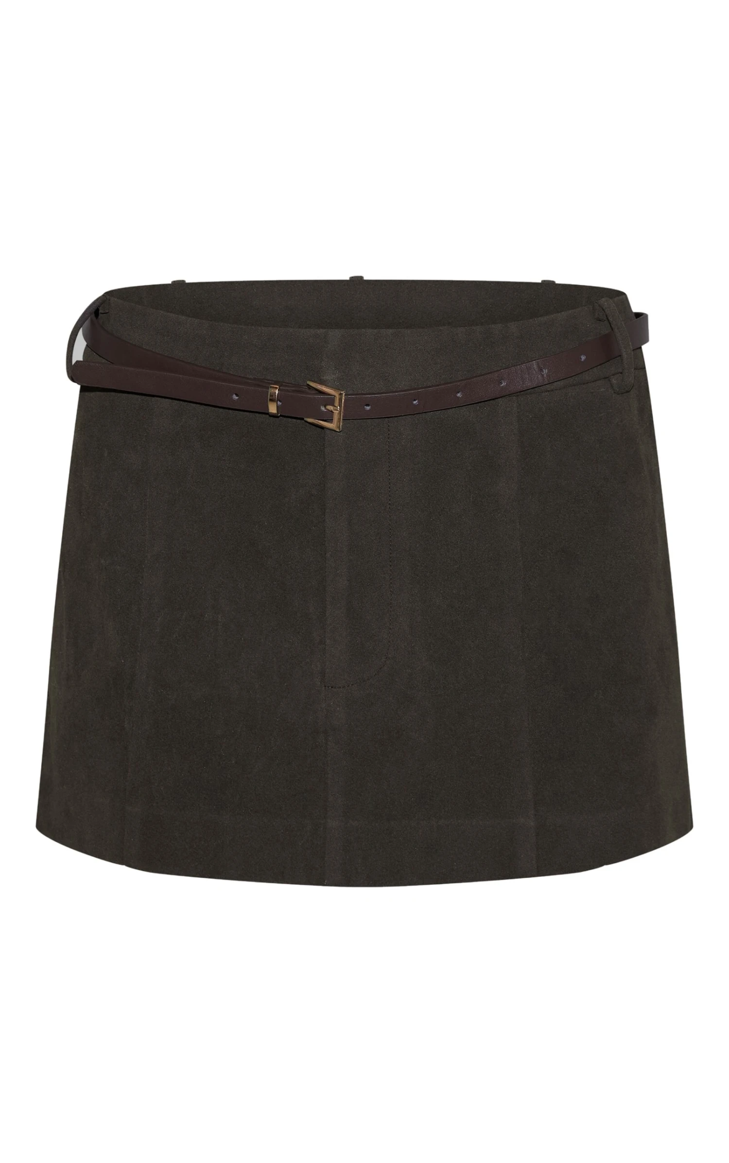 Prettylittlething Chocolate Faux Suede Belt Detail Pleated Skirt 6 Prettylittlething Chocolate Faux Suede Belt Detail Pleated Skirt - Image 6