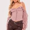 Mauve Woven Hook & Eye Frill Detail Boned Bardot Corset -Pretty Little Thing Shop db1d43a76c32519c293be99341020d7a49e616c4 cnd1356 1