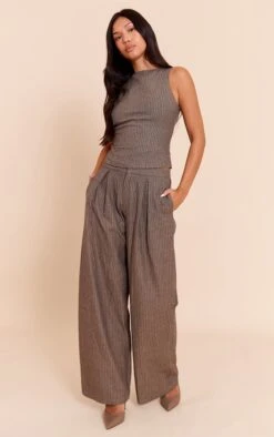 Prettylittlething Grey Herringbone Racer Neck Detail Top -Pretty Little Thing Shop db62ab90952f290061a18722cc5535b1bfeaa841 CNO4537 3 herringbone racer neck detail top