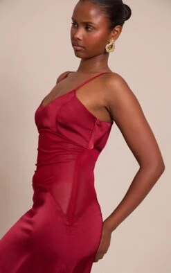 Prettylittlething Deep Plum Satin Scoop Neck Mesh Detail Maxi Dress -Pretty Little Thing Shop db8b97c299aea1468a170057f91ab11734354c0e CNO3220 4 deep plum satin scoop neck mesh detail maxi dress