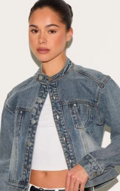 Prettylittlething Vintage Blue Racer Collar Denim Jacket -Pretty Little Thing Shop dba5049b9687b5cddc4feb90d76479ca4d877aed CNL7949 4 vintage blue racer collar denim jacket