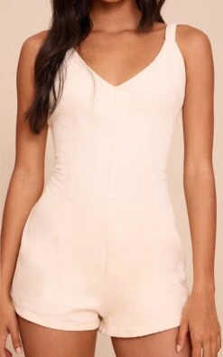 Prettylittlething Ecru Knot Strap Denim Romper -Pretty Little Thing Shop dc0b3b035c333975ce01471bf3fc67bf629cf956 CNM6009 4 ecru knot strap denim playsuit