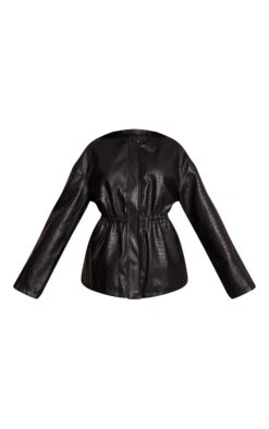 Black Croc Faux Leather Cinched Waist Jacket 9 Black Croc Faux Leather Cinched Waist Jacket -Pretty Little Thing Shop dc39d720fa78afd4ffdf254fbf8e18829e6e8185 CNO0692 5 black croc faux leather cinched waist jacket