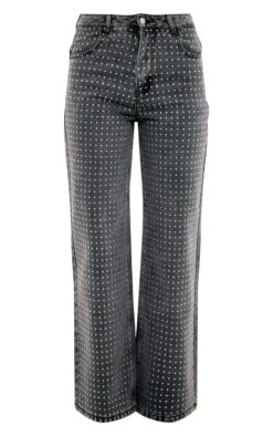 Prettylittlething Washed Grey Diamante Front Straight Leg Jeans -Pretty Little Thing Shop dc85548f54c2f74dd0aa5ad251d92e5759e68e9e cnk1587 5