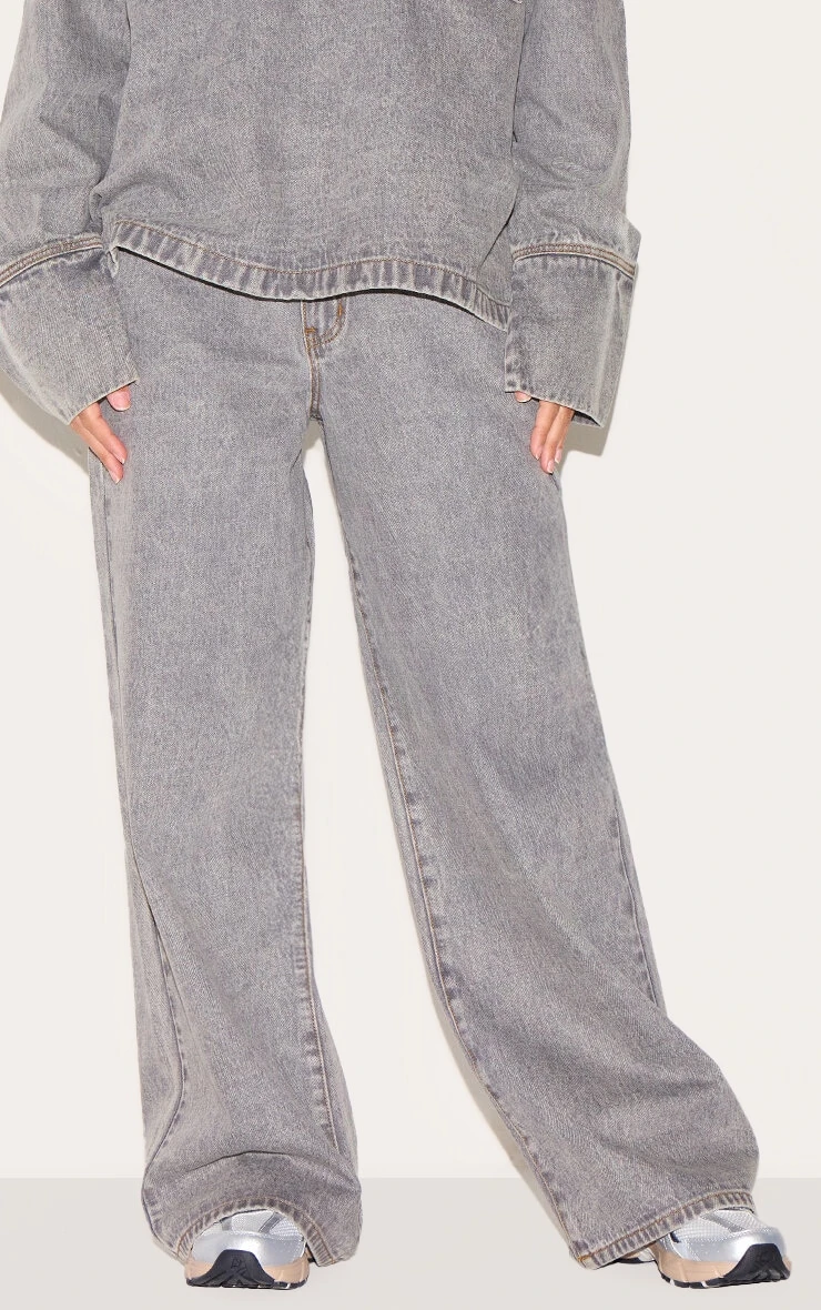 Prettylittlething Grey Slouchy Wide Leg Style Jean 2 Prettylittlething Grey Slouchy Wide Leg Style Jean - Image 2