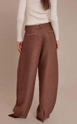 Prettylittlething Chocolate Boucle Textured Balloon Pants -Pretty Little Thing Shop dca8ce67c2424e4d363d0f8c1df0749958615e7a CNO6400 3 chocolate boucle textured balloon trousers