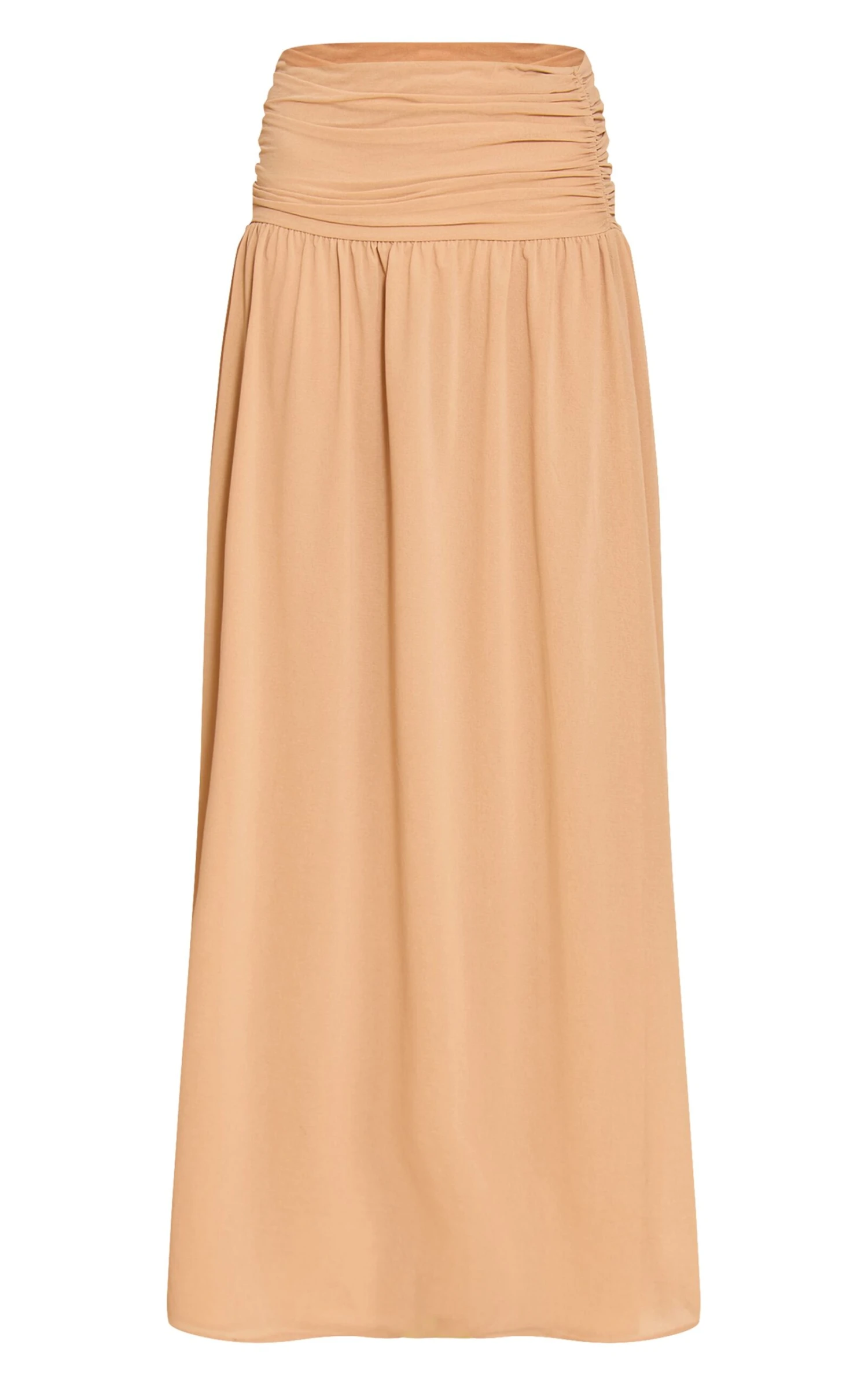 Prettylittlething Sand Chiffon Ruched Drop Waist Maxi Skirt 5 Prettylittlething Sand Chiffon Ruched Drop Waist Maxi Skirt - Image 5