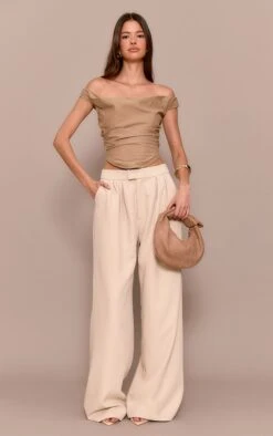 Prettylittlething Premium Sand Tailored Pleated Lined Wide Leg Pants 6 Prettylittlething Premium Sand Tailored Pleated Lined Wide Leg Pants -Pretty Little Thing Shop dcd8e36052fe4a76c8306ca7b749f065d457d4c7 CNM1341 2 premium sand tailored pleated lined wide leg trousers