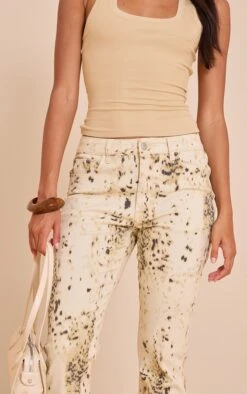 Prettylittlething Beige Snow Leopard Flared Jeans -Pretty Little Thing Shop dd199f805d910d0e3d12c733badca22ed110ce90 CNM4777 4 beige snow leopard flared jeans