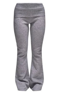Prettylittlething Ash Grey Melange Soft Knit Foldover Waist Flared Pants -Pretty Little Thing Shop dd19fbbe9a426a363ae3fff590bca4d3499cf030 cnj1282 5