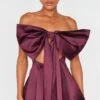 Prettylittlething Burgundy Satin Oversized Bow Bandeau Romper -Pretty Little Thing Shop dd55b9db6a8c030df9ca24f9726353f3025e8a36 cnk6972 1