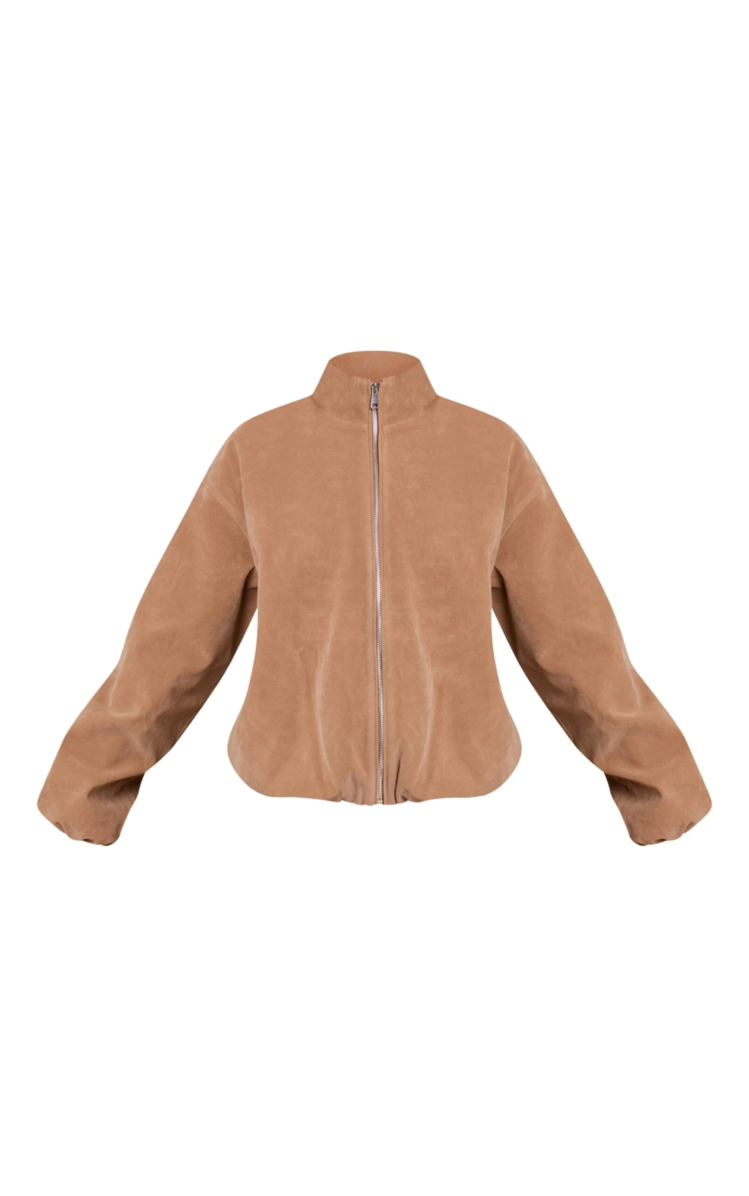 Prettylittlething Sand Suede Bomber Jacket 5 Prettylittlething Sand Suede Bomber Jacket - Image 5