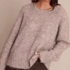 Taupe Rib Detail Oversized Sweater