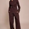 Dark Brown Woven Pinstriped Straight Leg Pant -Pretty Little Thing Shop de96096e79d74b5dadec852f4659292ff5e5fbef CNO0656 1 dark brown woven pinstriped straight leg trouser