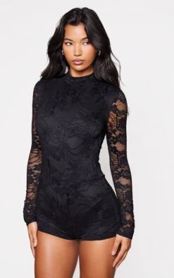 Prettylittlething Black Lace Lined Long Sleeve Boat Neck Romper 7 Prettylittlething Black Lace Lined Long Sleeve Boat Neck Romper -Pretty Little Thing Shop dfb2d7117306ce4f150da821ca717c63ec7c229a cnk6987 3