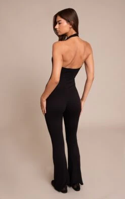Prettylittlething Black Soft Touch V Neck Flared Jumpsuit -Pretty Little Thing Shop dfcf7fba3cadf0bf5c512a9af9e10cc4685b28a7 CNO3073 2 black soft touch v neck flared jumpsuit