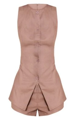 Prettylittlething Mushroom Tailored Woven Button Down Romper -Pretty Little Thing Shop e06ddb63b80099902645589c1665544e375ccffe CNN3674 5 red tailored woven button down playsuit