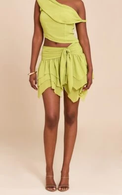 Prettylittlething Green Chiffon Frill Detail Mini Skirt -Pretty Little Thing Shop e084d152803196be1141837eef21ef5f82ddfc7b CNM6170 2 green chiffon frill detail mini skirt