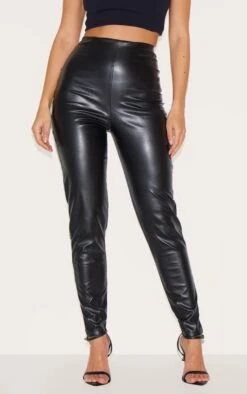 Prettylittlething Black Faux Leather High Waisted Leggings