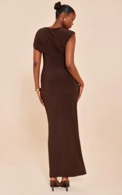 Prettylittlething Chocolate Double Layer Slinky Off Shoulder Drape Maxi Dress -Pretty Little Thing Shop e0aefcebbc06cb59f2836b9af956877f2033b68b CNN4474 2 chocolate double layer slinky off shoulder drape maxi dress