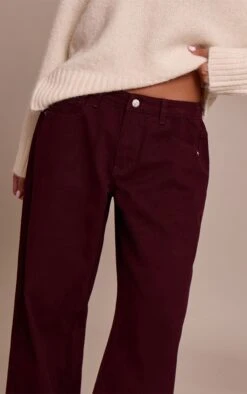Burgundy Low Rise Wide Leg Jeans 8 Burgundy Low Rise Wide Leg Jeans -Pretty Little Thing Shop e11c650c0b3897bab6b0e3c0ce63d41f5a62cc72 CNO0923 4 burgundy low rise wide leg jeans