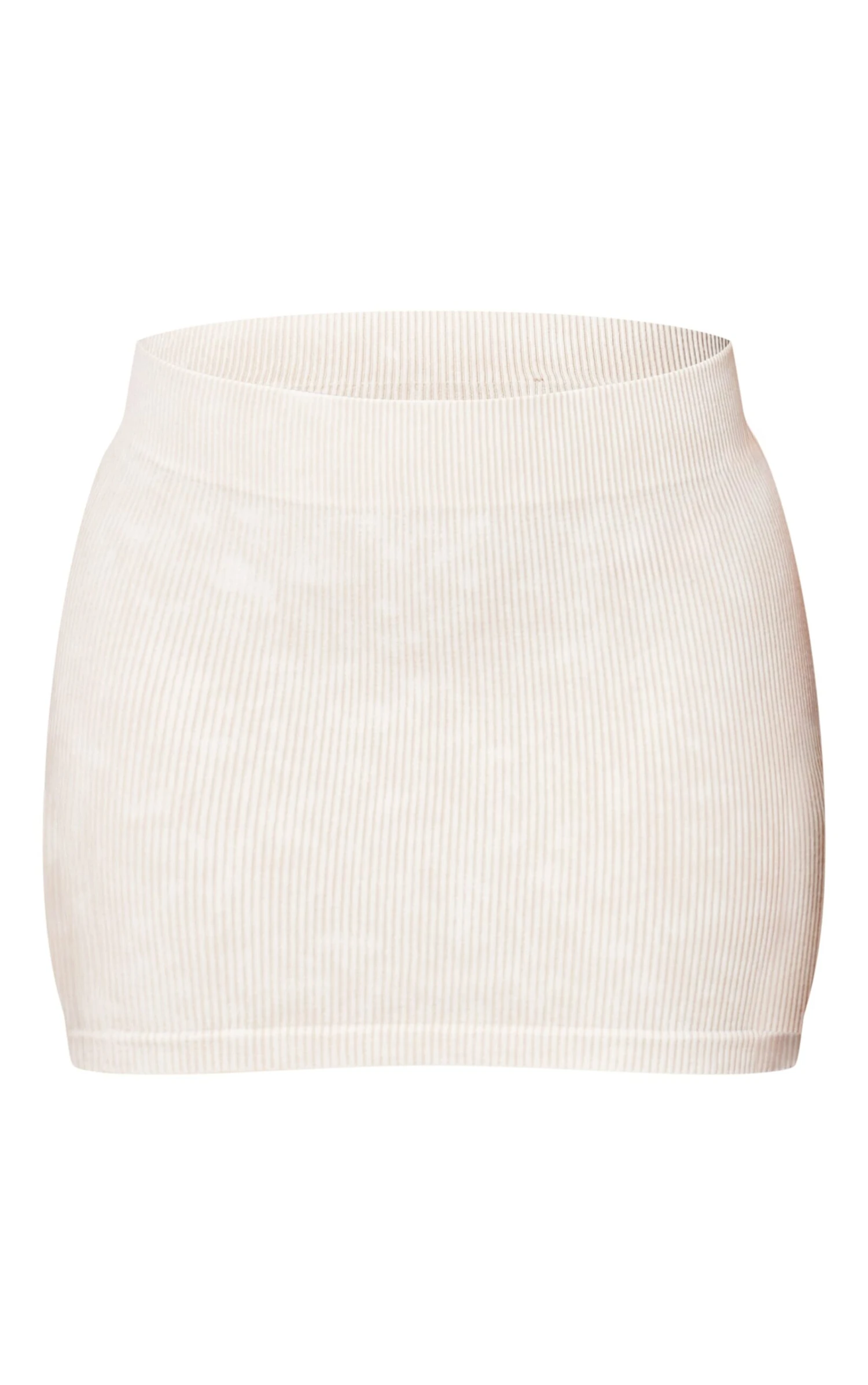 Prettylittlething Cream Faded Snatched Rib Micro Mini Skirt 6 Prettylittlething Cream Faded Snatched Rib Micro Mini Skirt - Image 6