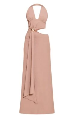 Prettylittlething Taupe Textured Plunge Trim Maxi Dress -Pretty Little Thing Shop e18b656b97224d3996cbe7f5109895fb9e737d46 CNN5460 5 taupe textured plunge trim maxi dress