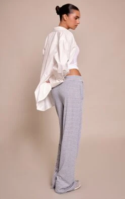 Prettylittlething Grey Marl Boyfriend Style Wide Leg Stripe Pant -Pretty Little Thing Shop e1ce9e31e4ddfd55456ae285e23176f6facea56b cno5792 3 grey marl boyfriend style wide leg trouser