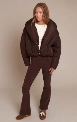 Prettylittlething Dark Chocolate Exaggerated Collar Shell Puffer Jacket -Pretty Little Thing Shop e1e5bb35f59827a27b8e89eb25ba07f2dc697d7a CNN8441 3 dark chocolate exaggerated collar shell puffer jacket