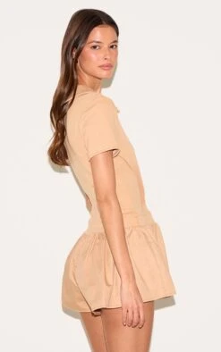 Prettylittlething Sand Rib Polo Collar Detail Skort Romper 6 Prettylittlething Sand Rib Polo Collar Detail Skort Romper -Pretty Little Thing Shop e2071758fd807667ddc26a5472fcde913393762a CNM0448 2 sand rib polo collar detail skort playsuit