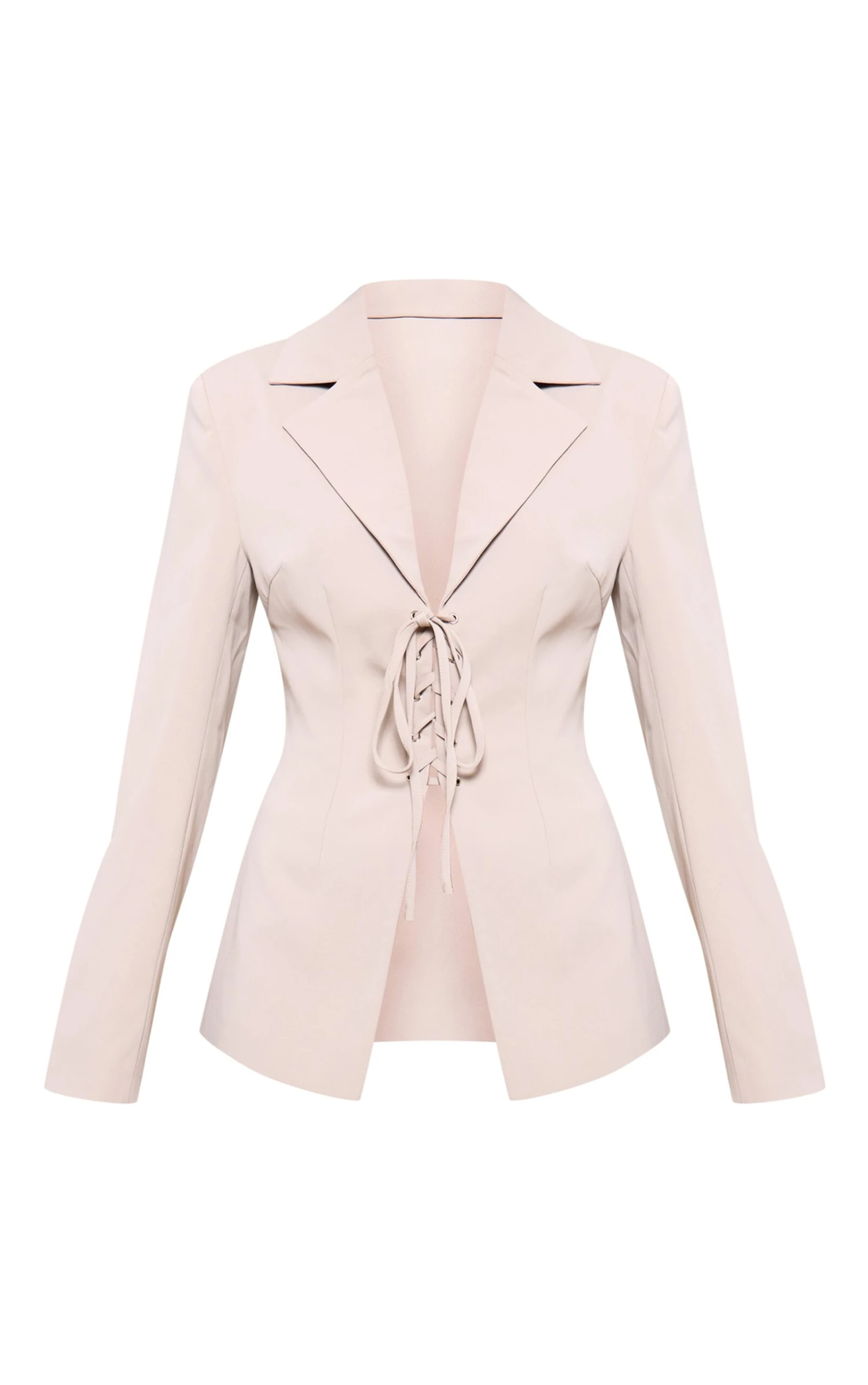 Prettylittlething Mushroom Lace Up Tie Front Blazer 5 Prettylittlething Mushroom Lace Up Tie Front Blazer - Image 5
