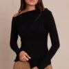 Black Asymmetric Knit Top -Pretty Little Thing Shop e251edaba683283c014b5f3e9643717b76e49a32 CNO2573 1 black asymmetric knit top