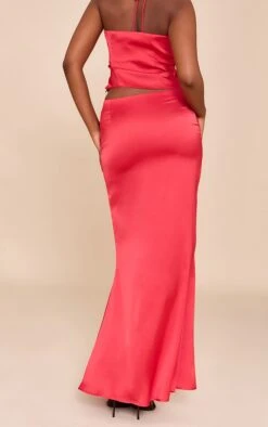 Prettylittlething Tomato Red Satin Mid Rise Maxi Skirt -Pretty Little Thing Shop e271e0dd7408a421e6c23ec40dade8014ebc14e4 CNN0388 3 tomato red satin mid rise maxi skirt