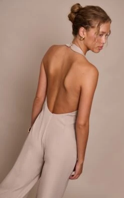 Grey Woven HalterneckStraight Leg Jumpsuit 8 Grey Woven HalterneckStraight Leg Jumpsuit -Pretty Little Thing Shop e27af3f63d34c9ff37955044bde92619df608c6b CNO0475 4 grey woven halterneck straight leg jumpsuit