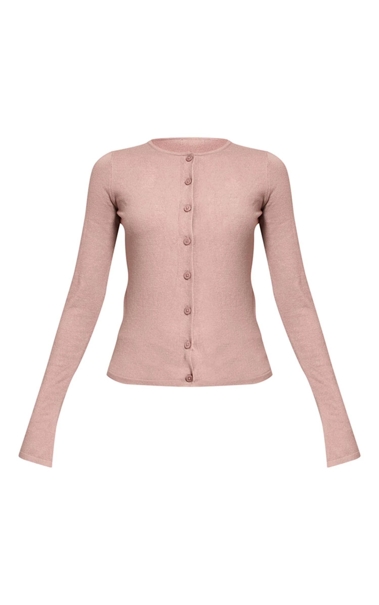 Prettylittlething Taupe Button Through Fine Knit Cardigan 5 Prettylittlething Taupe Button Through Fine Knit Cardigan - Image 5